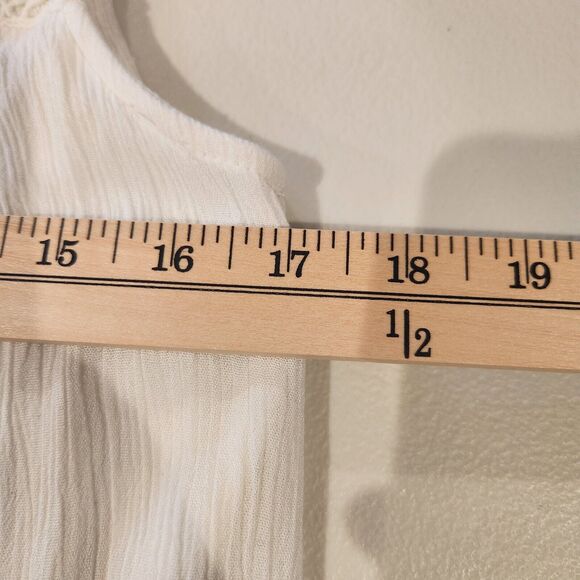 Naif White Lace Lined Shift Mini Dress Size Small Cottagecore Dainty Feminine - Picture 8 of 11